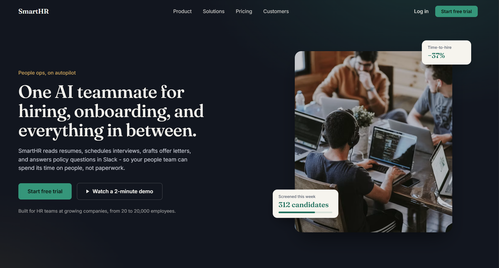 SmartHR AI hiring and people operations platform